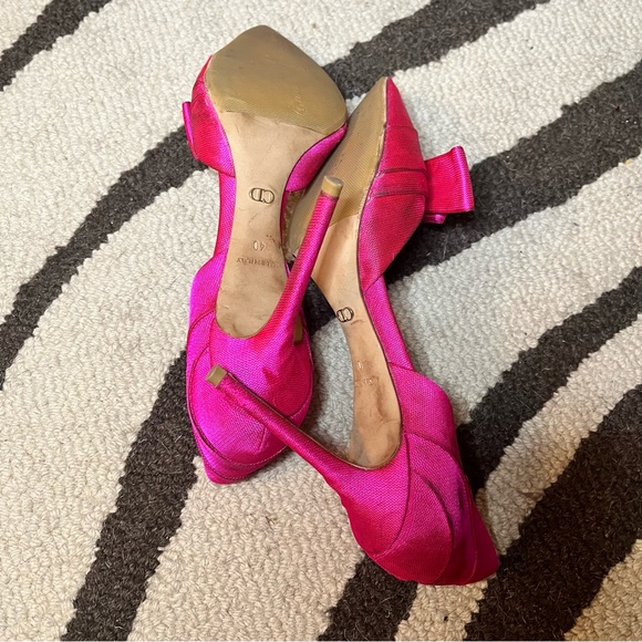 Hot pink Christian Lacroix silk failed pumps size EU 40 d’orsay pumps - Picture 6 of 10